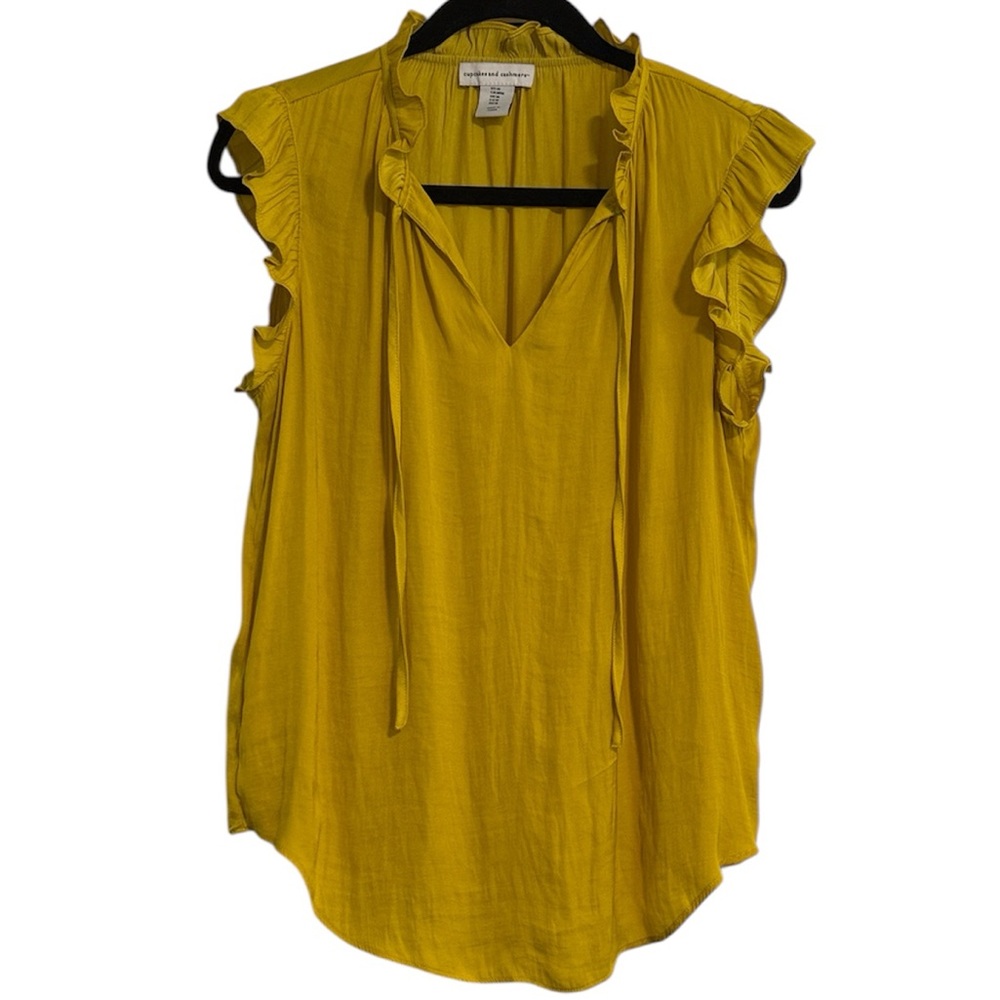☀️ Cupcakes and Cashmere Yellow Ruffle Detail Blouse